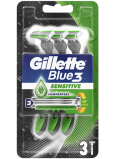 Jednorazový holiaci strojček Gillette Blue 3 Sensitive s 3 čepieľkami pre mužov 3 kusy