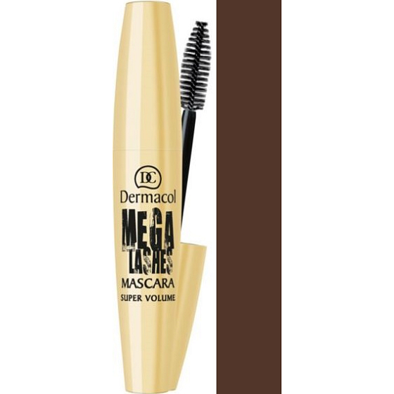 Dermacol Mega Lashes Super Volume riasenka hnedá 12 ml