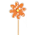 Kvetinka z filcu oranžová zápich 4 cm + špajle