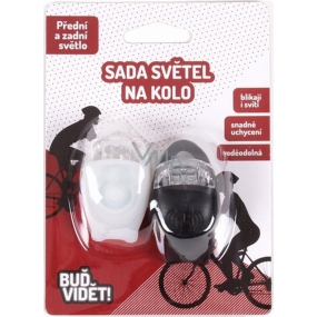 Albi Buď vidieť! Set svetiel na bicykel čiernobiely