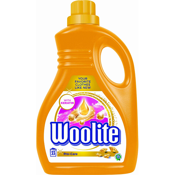 Woolite Pro-Care prací gél, zjemňuje a chráni vlákna 33 dávok 2 l