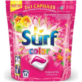 Surf Color Tropical Lily & Ylang Ylang 2v1 kapsule na pranie farebnej bielizne 14 dávok