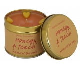 Bomb Cosmetics Med a broskyňa - Honey & Peach Vonná prírodné, ručne vyrobená sviečka v plechovej dóze horí až 35 hodín