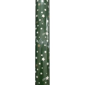 Zowie Darčekový baliaci papier 70 x 150 cm Vianočný zelený - biele hviezdičky