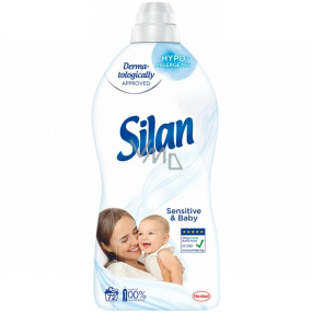Silan Sensitive & Baby hypoalergénna aviváž pre citlivú pokožku 72 dávok 1,8 l