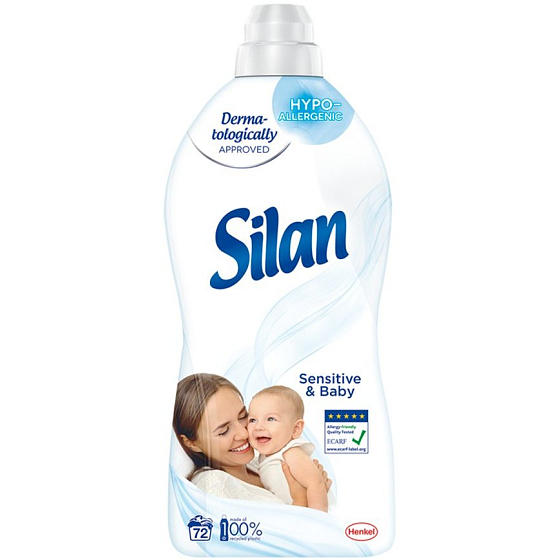 Silan Sensitive & Baby hypoalergénna aviváž pre citlivú pokožku 72 dávok 1,8 l