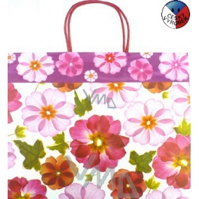 Nekupto Darčeková Kraftová taška 32,5 x 26 x 13 cm Kvety 1 kus 128