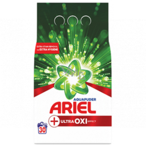 Ariel Aquapuder Ultra Oxi Effect prací prášok na biele, farebné a čierne prádlo 30 dávok 2.250 kg