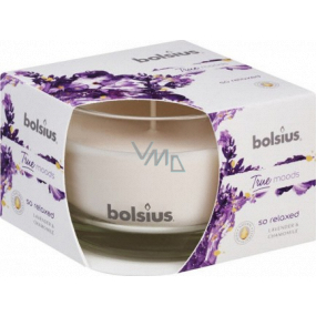 Bolsius True Moods So Relaxed Lavender & Chamomile - Levanduľa a harmanček vonná sviečka v skle 90 x 63 mm