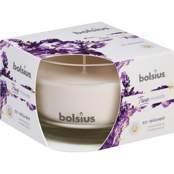 Bolsius True Moods So Relaxed Lavender & Chamomile - Levanduľa a harmanček vonná sviečka v skle 90 x 63 mm