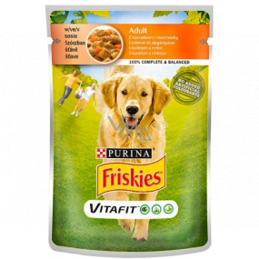 Purina Friskies Vitafit kuracie mäso s mrkvovou šťavou kompletné krmivo pre psov kapsule 100 g