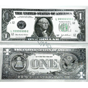 Strieborný talizman v podobe bankovky 1 USD