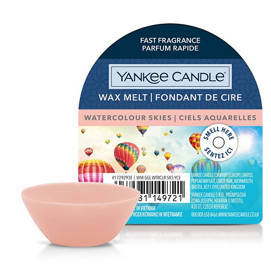 Yankee Candle Watercolour Skies - Akvarelové nebo - vonný vosk na aromaterapiu 22 g