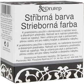 Drutep farba do domácnosti na kov a drevo v prášku, strieborná, 5 g Drutep farba do domácnosti na kov a drevo v prášku, strieborná, 5 g