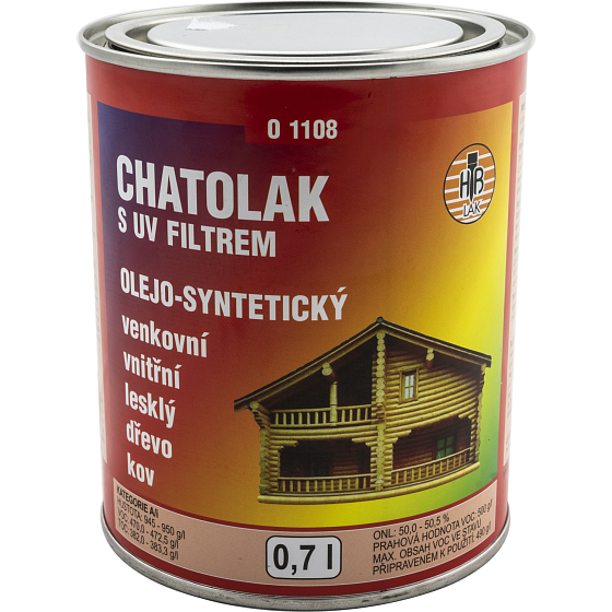HB-Lak Chatolak O1108, lak na drevo a kov, lesk, 700 ml