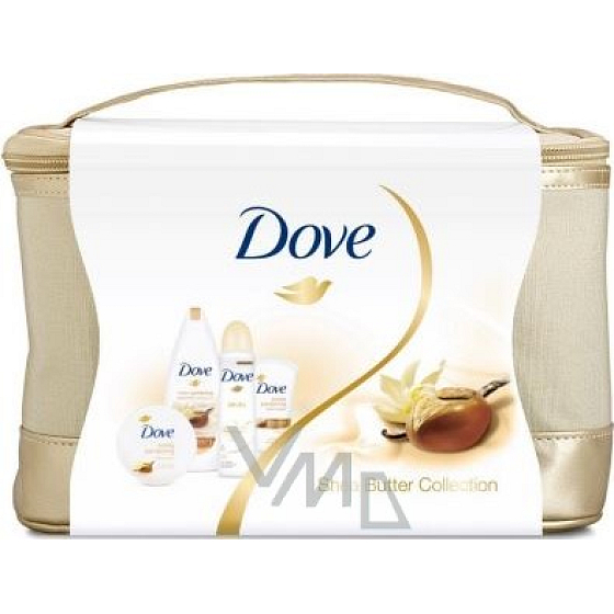 Dove Classic Bambucké maslo a vanilka sprchový gél 250 ml + krém 300 ml + dezodorant sprej 150 ml + krém 75 ml + taška, kozmetická sada