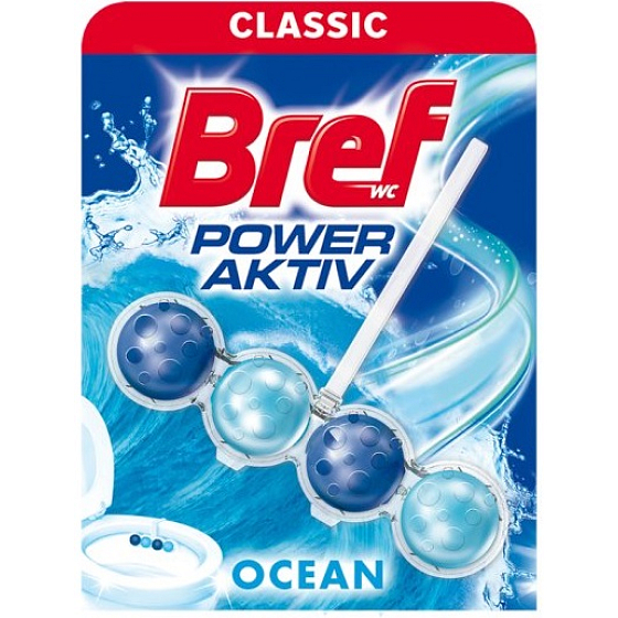 Bref Power Aktiv 4 Formula Ocean WC blok pre hygienickú čistotu a sviežosť vašej toalety, farbí vodu 50 g