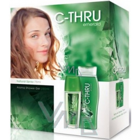 C-Thru Emerald parfumovaný dezodorant sklo pre ženy 75 ml + sprchový gél 250 ml, kozmetická sada