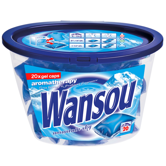 Wansou Aromatherapy Mountain Sky gélové kapsule s príjemnou sviežou vôňou 20 kusov