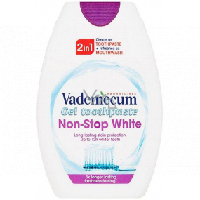 Vademecum Non-Stop White 2v1 zubná pasta a ústna voda v jednom 75 ml