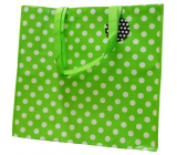 RSW Nákupná taška s potlačou Bodky zelená 43 x 40 x 13 cm