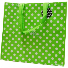 RSW Nákupná taška s potlačou Bodky zelená 43 x 40 x 13 cm