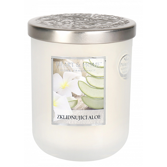 Heart & Home Upokojujúci aloe Sójová vonná sviečka veľká horí až 70 hodín 310 g