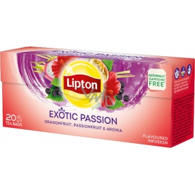 Lipton Exotic Passion bylinný aromatizovaný čaj s exotickým ovocím 20 nálevových vrecúšok 36 g