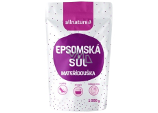Allnature Epsomská soľ Horčík, síran a Materina dúška do kúpeľa uvoľňuje svaly, odbúrava stres, detoxikuje organizmus 1000 g