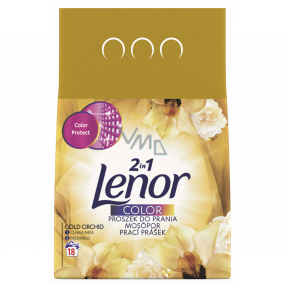 Lenor Color 2v1 Gold Orchid vôňa vanilky, mimózy, ruží a broskýň prací prášok 18 prania 1,35 kg