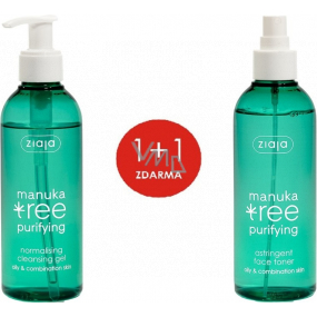 Ziaja Manuka Tree Purifying Cleansing Gel 200 ml + Manuka Tree Purifying Astringent Toner 200 ml, duopack