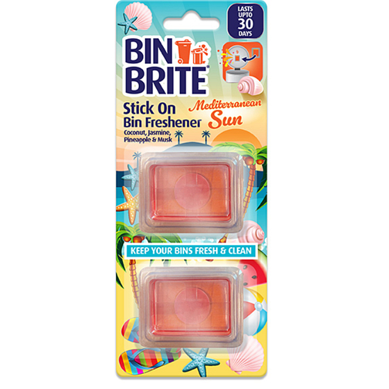 Bin Brite Mediterranean Sun nalepovací osviežovač do koša 2 kusy