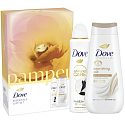 Dove Pamper sprchový gel 225 ml + antiperspirant sprej 150 ml, kosmetická sada pro ženy