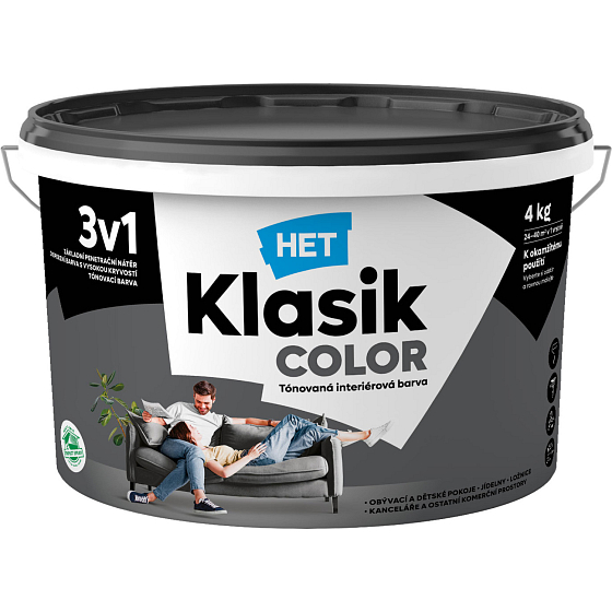 Het Klasik Color maliarska farba, 0187 šedý antracitový, 4 kg