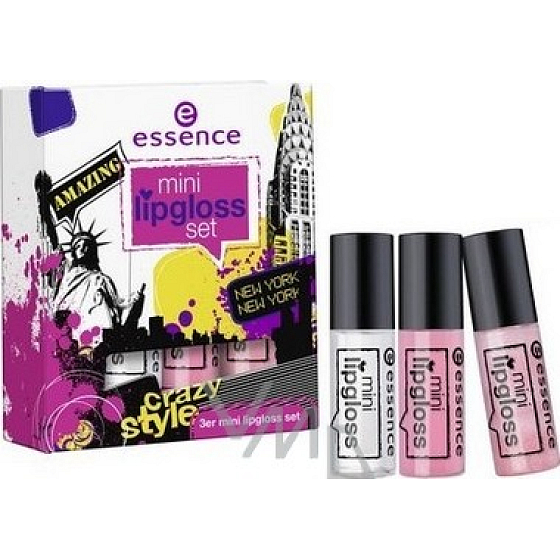 Essence Mini Lipgloss mini sada leskov na pery 03 Big Apple Style 3x2 ml, kozmetická sada