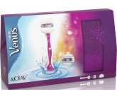 Gillette Venus & Olay holiaci strojček + náhradné hlavice 1 kus + taštička, kozmetická súprava pre ženy