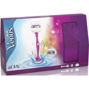 Gillette Venus & Olay holiaci strojček + náhradné hlavice 1 kus + taštička, kozmetická súprava pre ženy