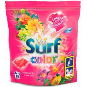 Surf Color Tropical Lily & Ylang Ylang 2v1 kapsule na pranie farebnej bielizne 15 dávok