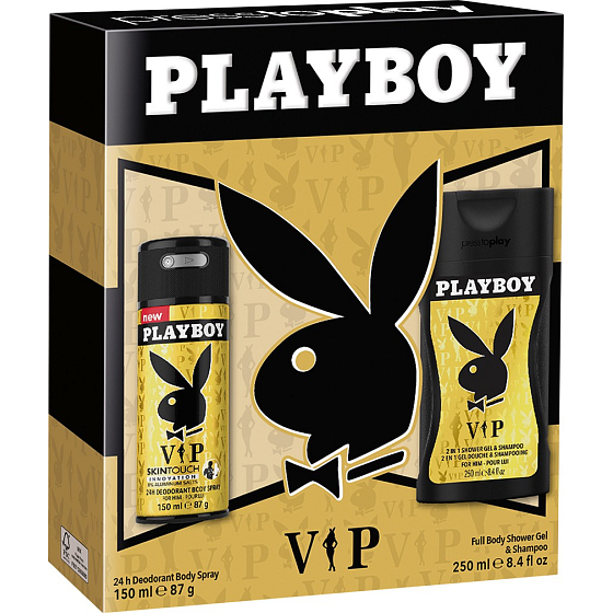 Playboy Vip for Him dezodorant sprej 150 ml + sprchový gél 250 ml, kozmetická sada