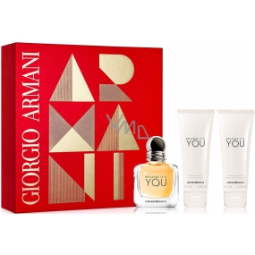 Giorgio Armani Emporio Because Its You toaletná voda pre ženy 50 ml + sprchový gel 75 ml + telové mlieko 75 ml, darčeková sada