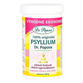 Dr. Popov Psyllium 100% originálne, podporuje správny metabolizmus tukov a navodzuje pocit sýtosti, rozpustná vláknina 240 g Dr. Popov Psyllium 100% originálne, podporuje správny metabolizmus tukov a navodzuje pocit sýtosti, rozpustná vláknina 240 g