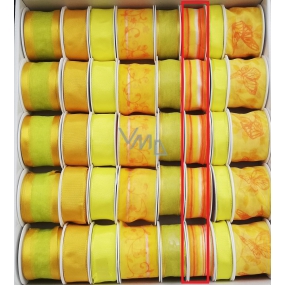 Ditipo Stuha látková s drôtikom žlto oranžová, prúžok 3 m x 25 mm