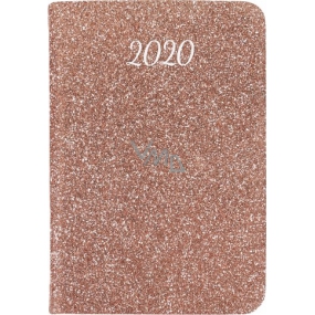 Albi Diár 2020 mini Ružové trblietky 11 x 7,5 x 1 cm