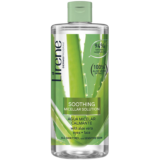 Lirene Aloe Vera upokojujúca micelárna voda pre všetky typy pleti 400 ml