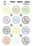 Arch Domáce etikety Home Labels samolepky Ručná výroba farebné 12 x 18 cm