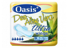 Oasis Ultra Wings Deo Aloe Vera ultra tenké parfumované hygienické vložky s krídelkami 9 kusov