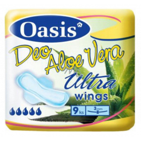 Oasis Ultra Wings Deo Aloe Vera ultra tenké parfumované hygienické vložky s krídelkami 9 kusov