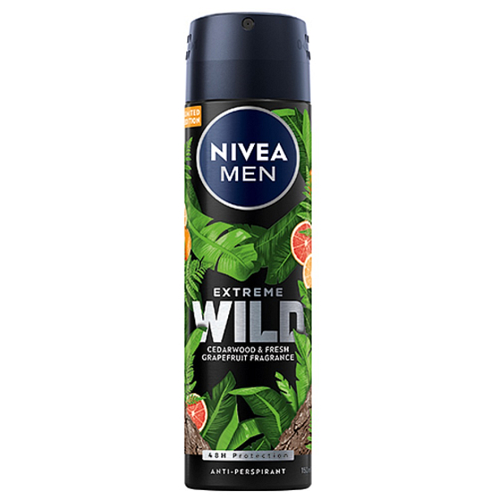 Nivea Men Extreme Wild Cedarwood & Fresh Grapefruit antiperspiračný dezodorant v spreji pre mužov 150 ml