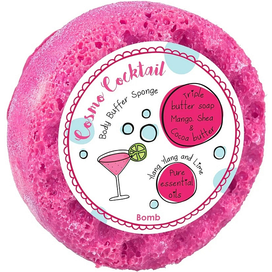 Bomb Cosmetics Cosmo Coctail prírodná masážna sprchová hubka s vôňou 200 g