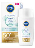 Nivea Sun Derma Skin Clear OF 50+ Ľahký opaľovací krém 40 ml